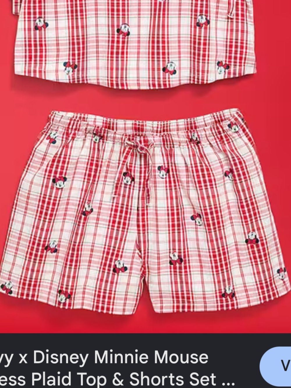 Old Navy x Disney Americana Kids Red and White Plaid Shorts Size XXL